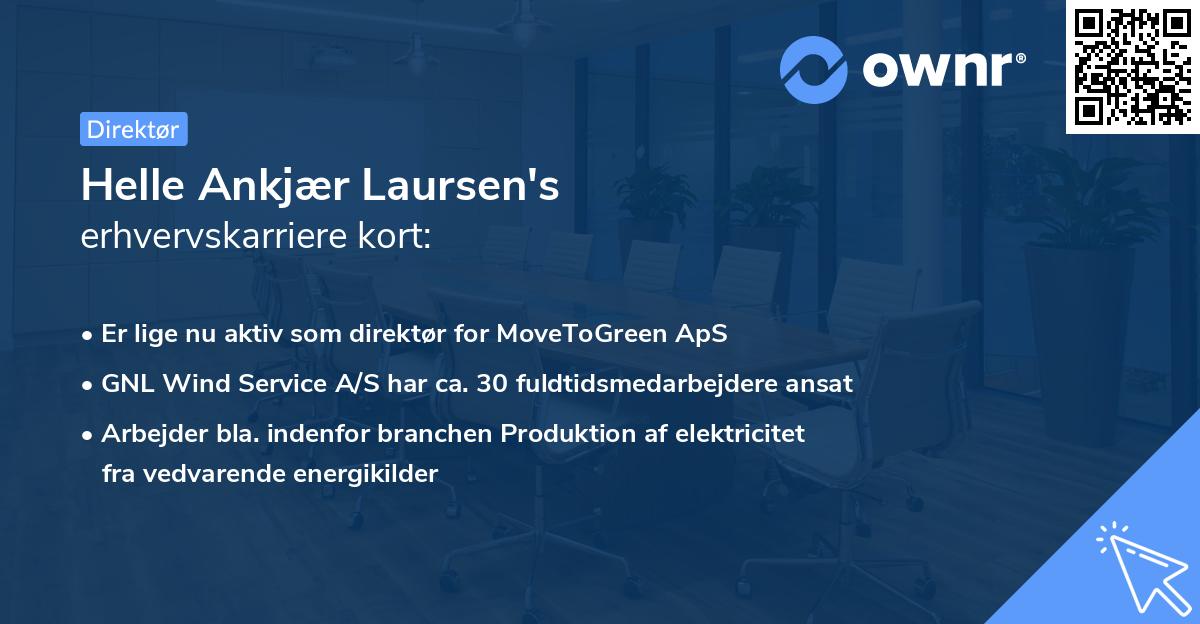 Helle Ankjær Laursen's erhvervskarriere kort