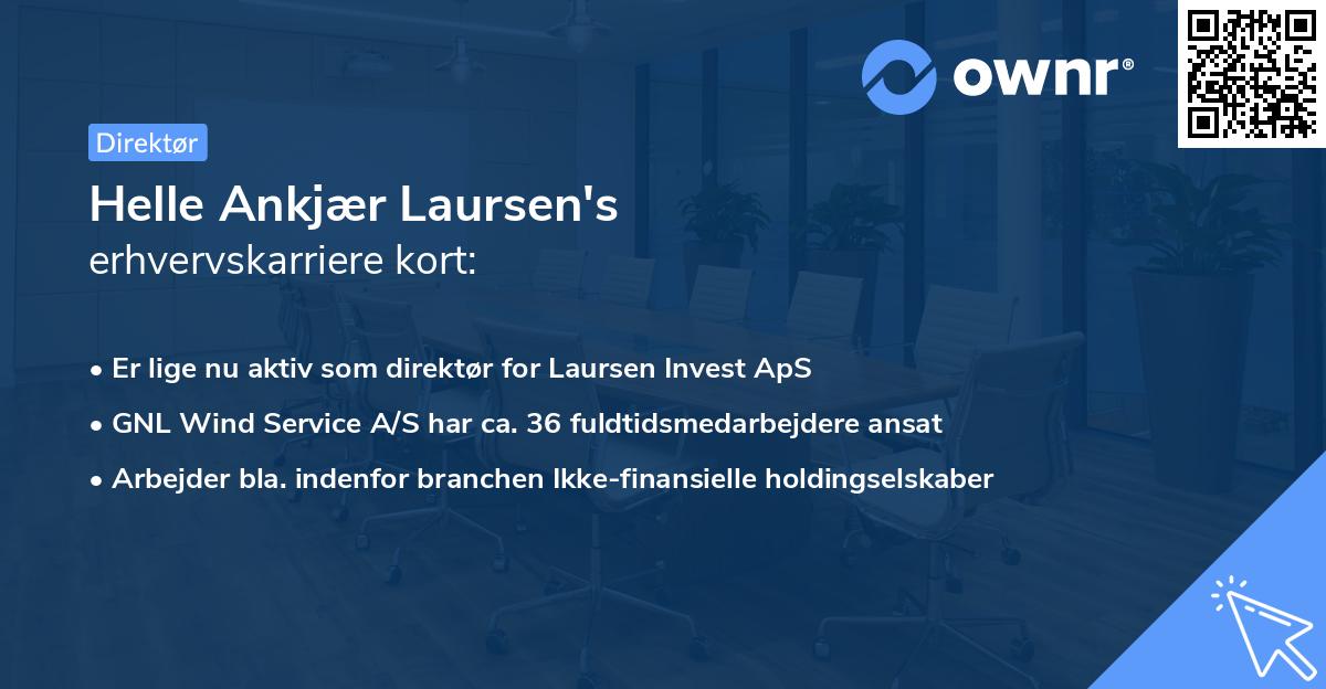 Helle Ankjær Laursen's erhvervskarriere kort