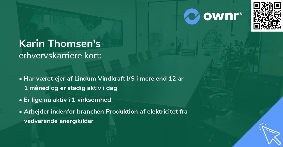 Karin Thomsen's erhvervskarriere kort