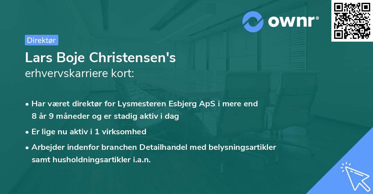 Lars Boje Christensen's erhvervskarriere kort