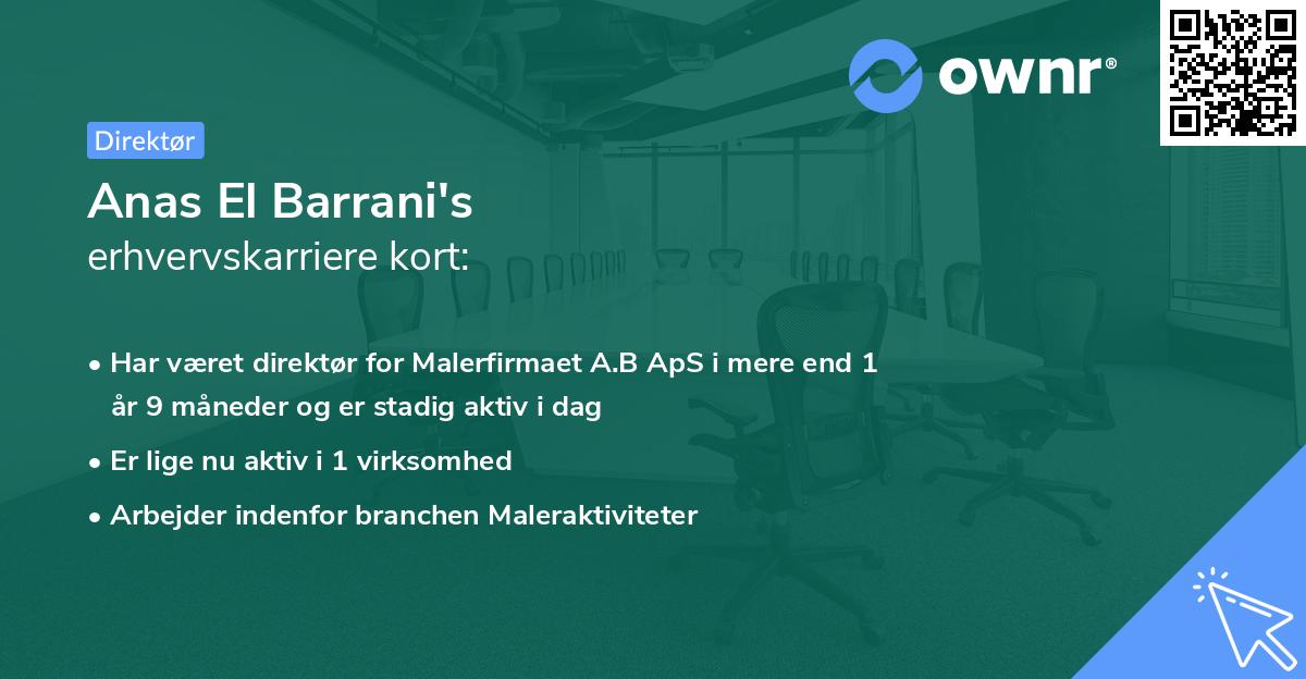 Anas El Barrani's erhvervskarriere kort