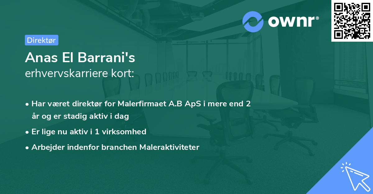 Anas El Barrani's erhvervskarriere kort