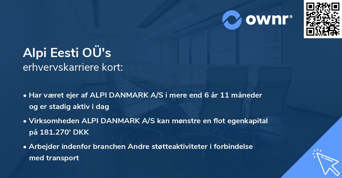 Alpi Eesti OÜ's erhvervskarriere kort