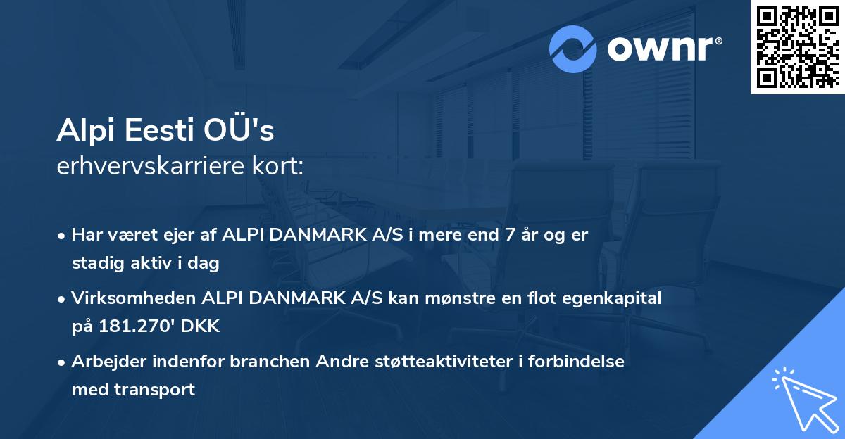 Alpi Eesti OÜ's erhvervskarriere kort