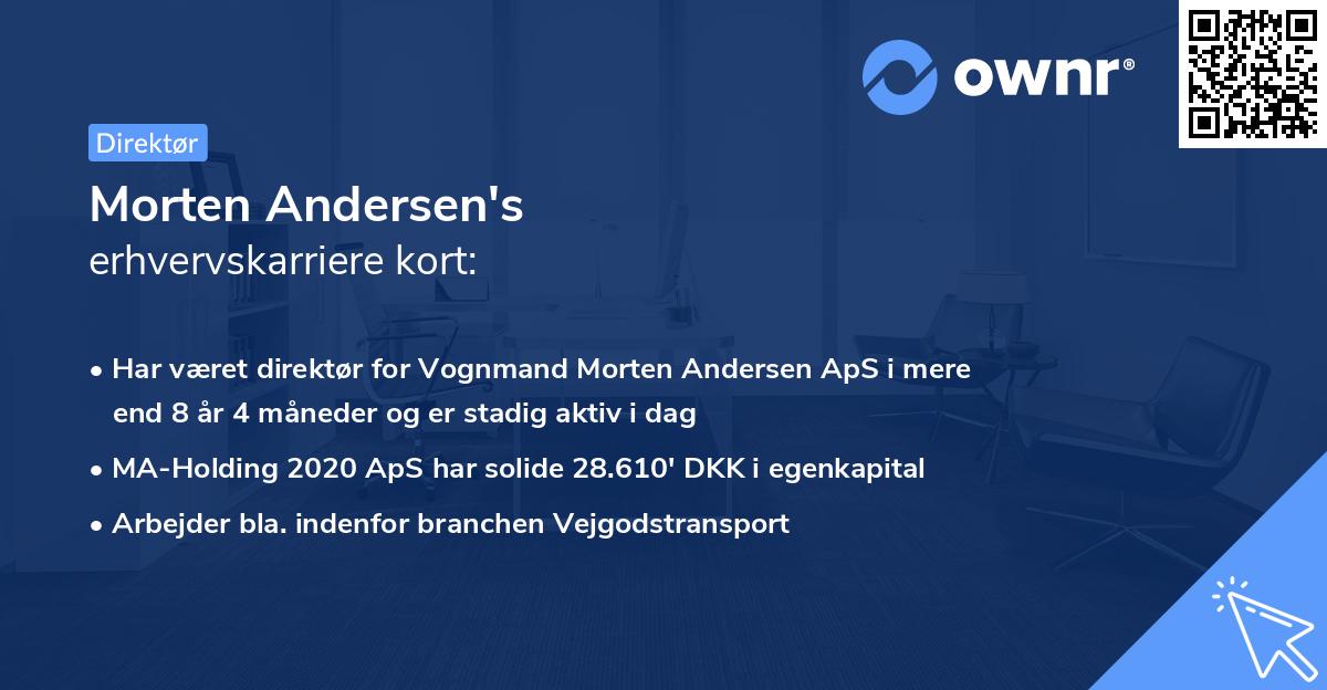 Morten Andersen's erhvervskarriere kort