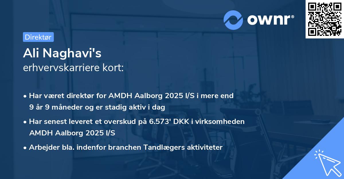Ali Naghavi's erhvervskarriere kort