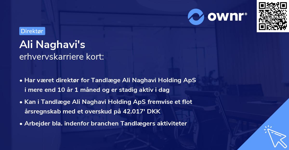 Ali Naghavi's erhvervskarriere kort