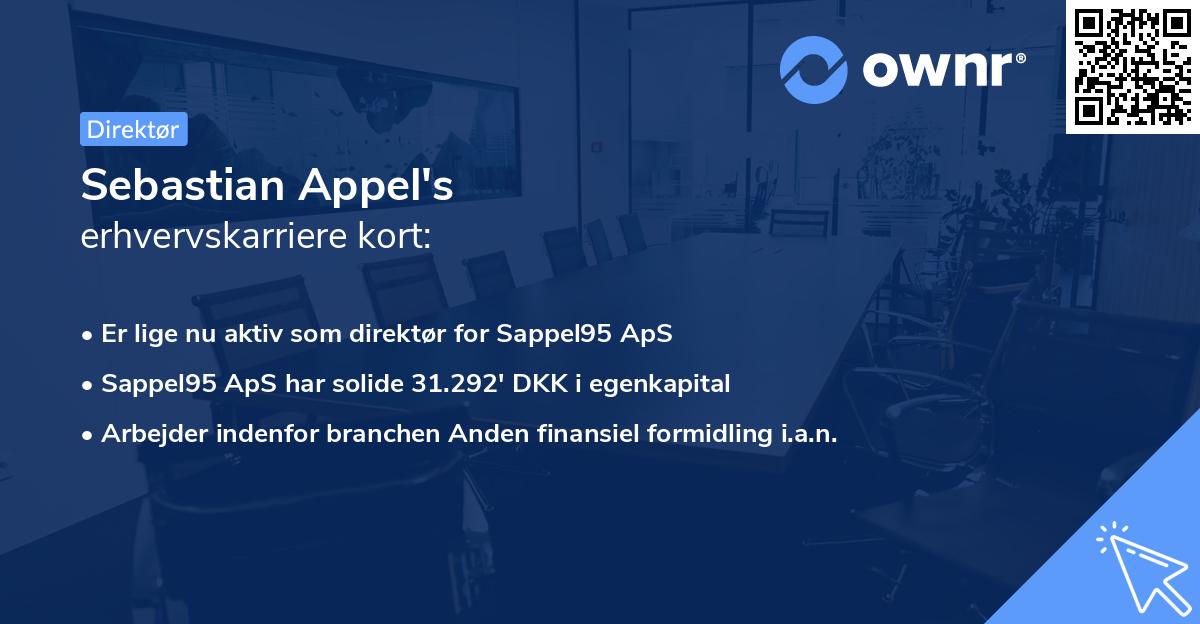 Sebastian Appel's erhvervskarriere kort