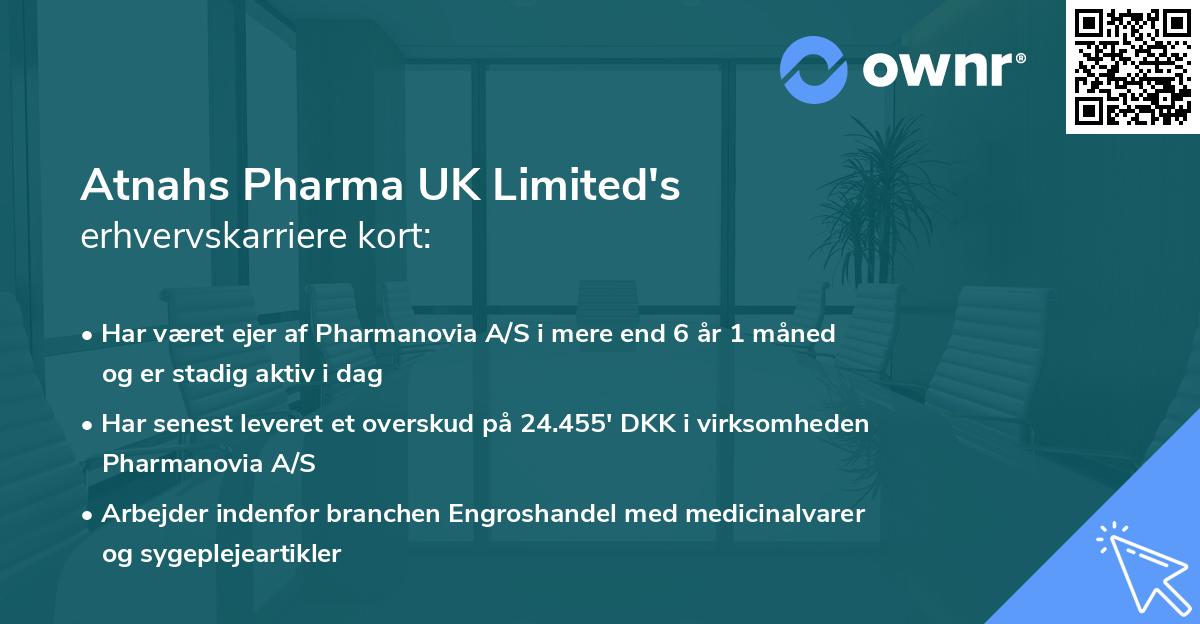 Atnahs Pharma UK Limited's erhvervskarriere kort