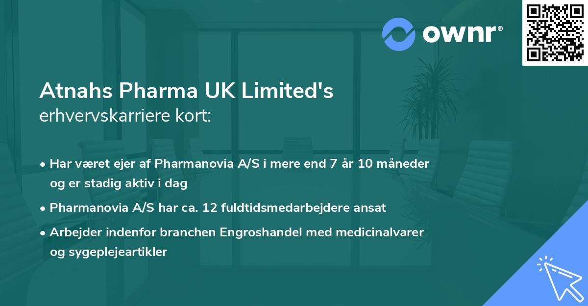 Atnahs Pharma UK Limited's erhvervskarriere kort