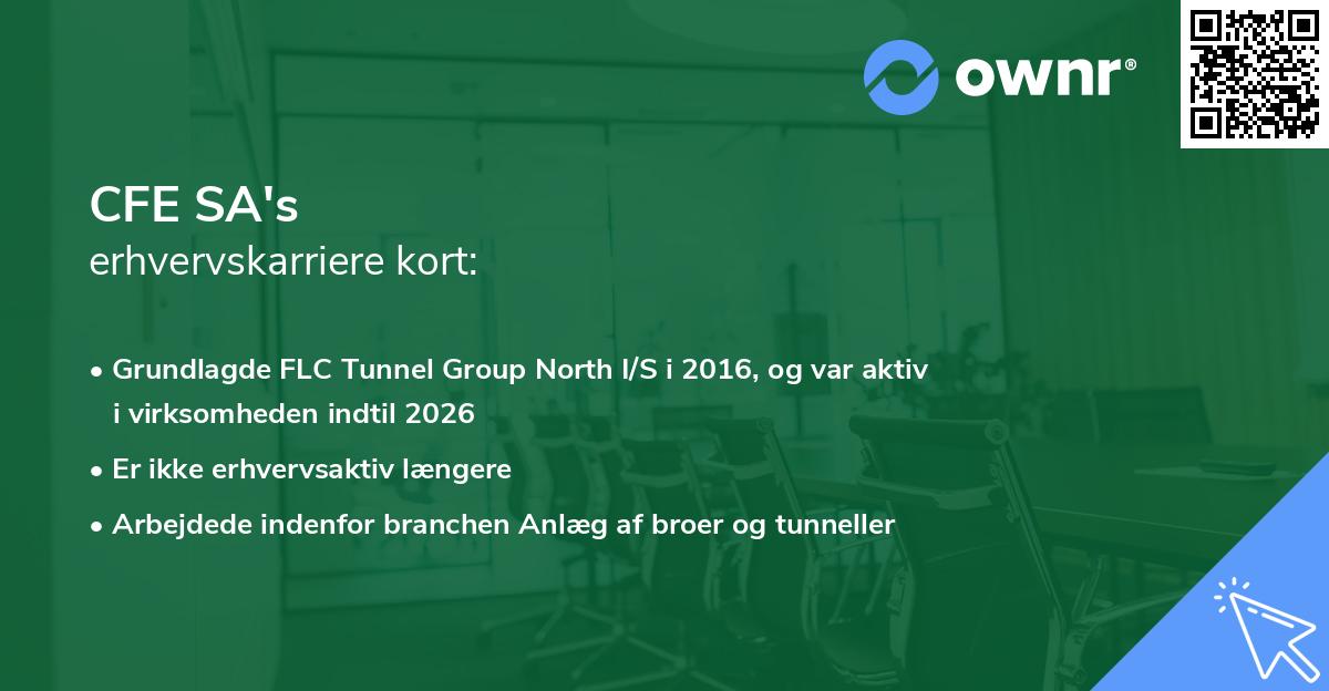 CFE SA's erhvervskarriere kort