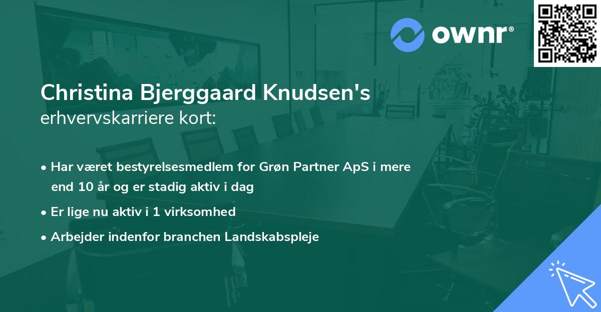Christina Bjerggaard Knudsen's erhvervskarriere kort