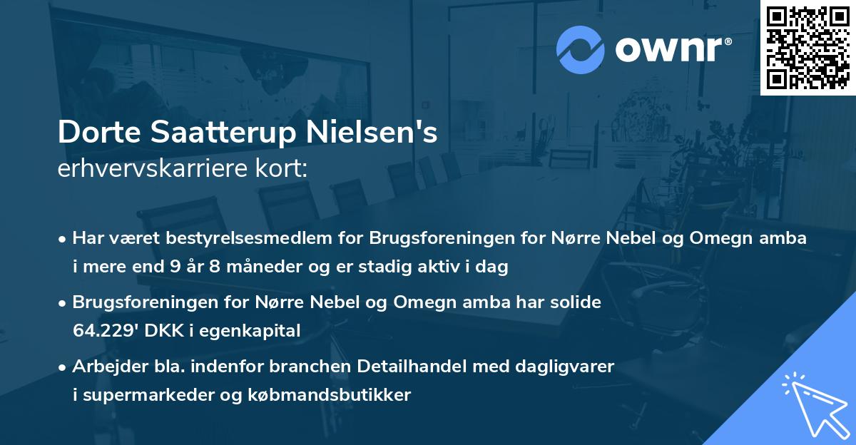 Dorte Saatterup Nielsen's erhvervskarriere kort