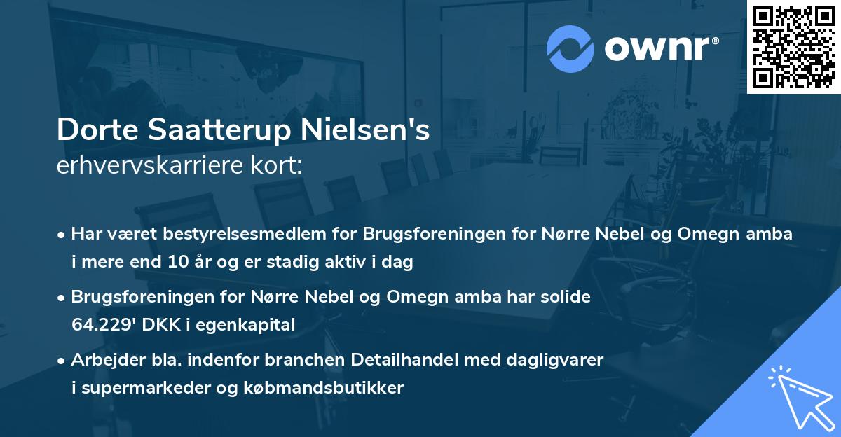 Dorte Saatterup Nielsen's erhvervskarriere kort