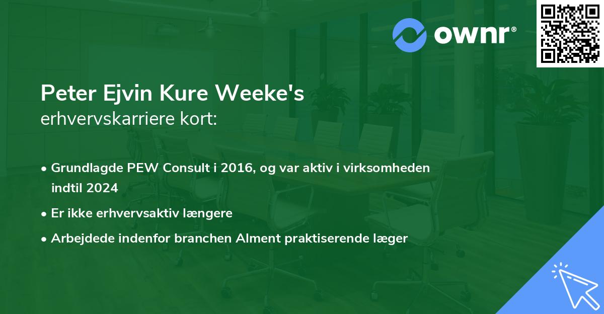 Peter Ejvin Kure Weeke's erhvervskarriere kort