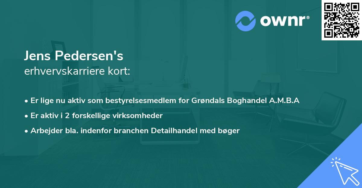 Jens Pedersen's erhvervskarriere kort