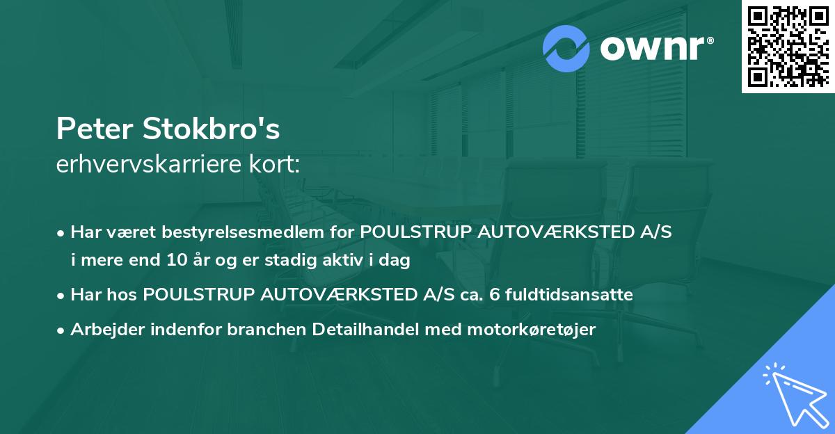 Peter Stokbro's erhvervskarriere kort