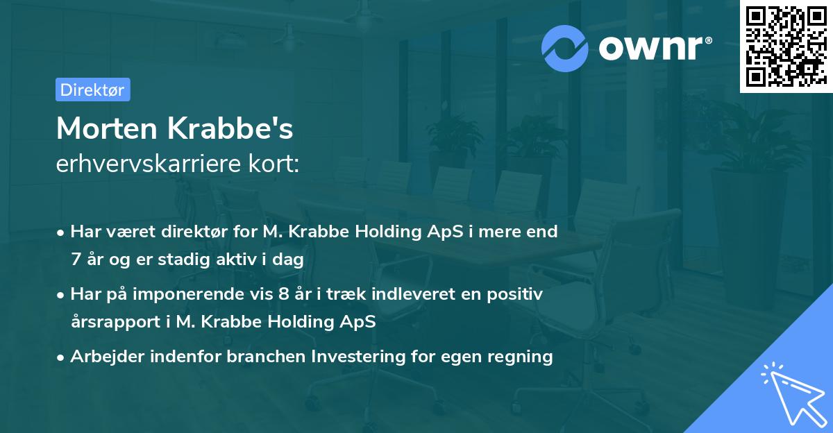 Morten Krabbe's erhvervskarriere kort