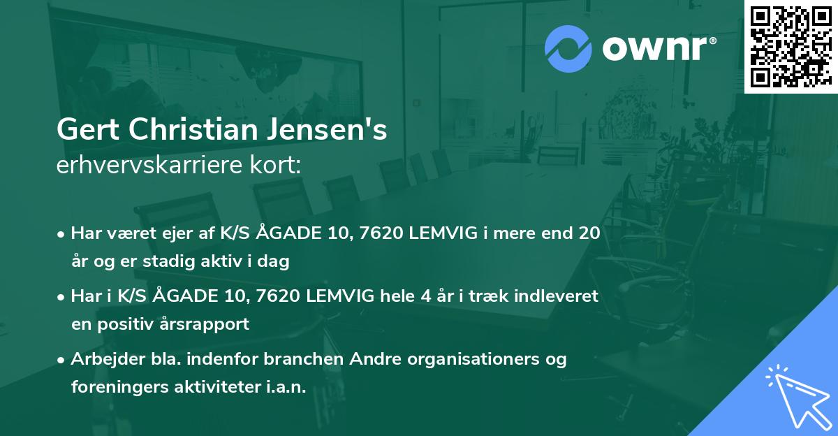 Gert Christian Jensen's erhvervskarriere kort