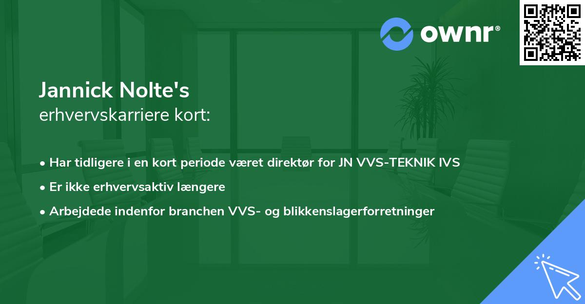 Jannick Nolte's erhvervskarriere kort
