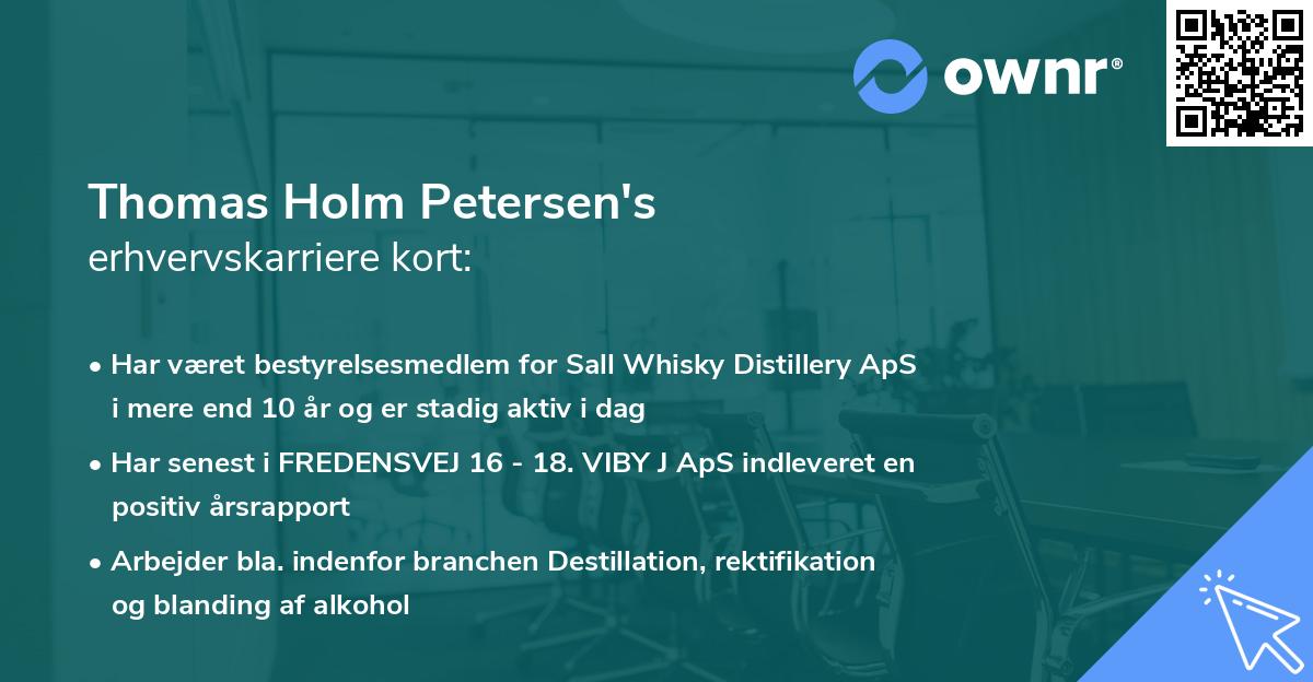 Thomas Holm Petersen's erhvervskarriere kort
