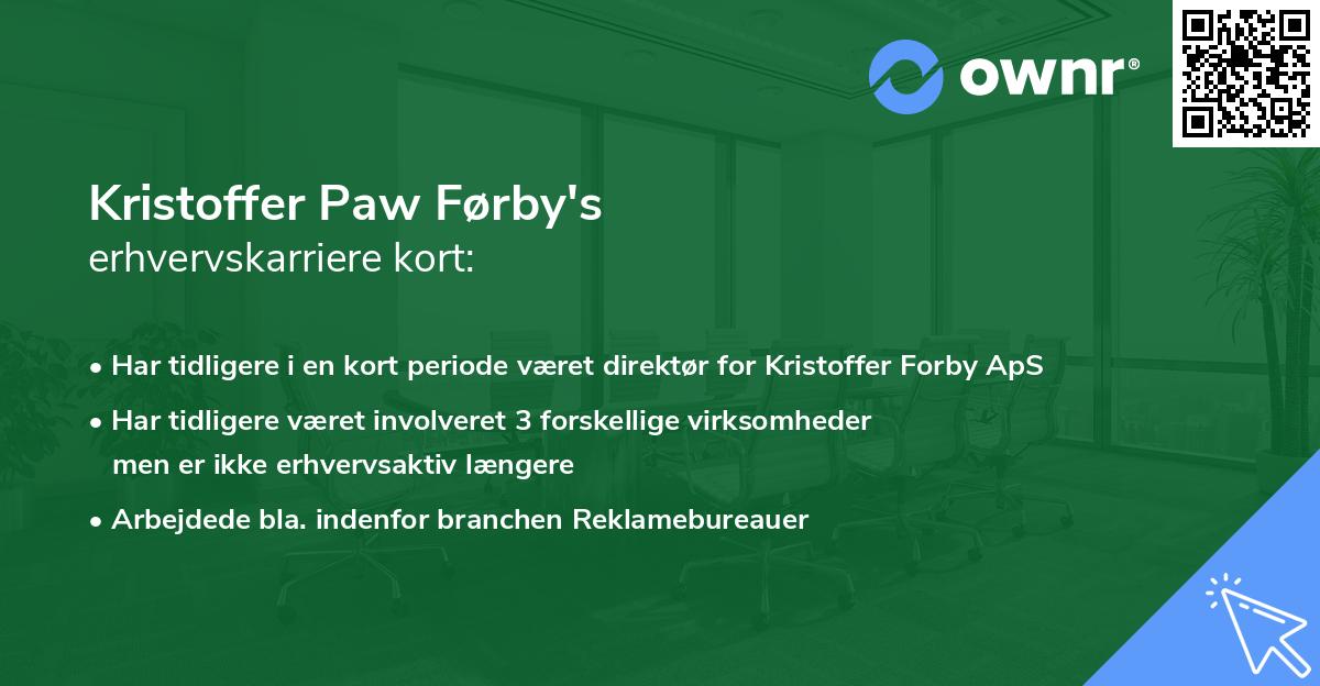 Kristoffer Paw Førby's erhvervskarriere kort