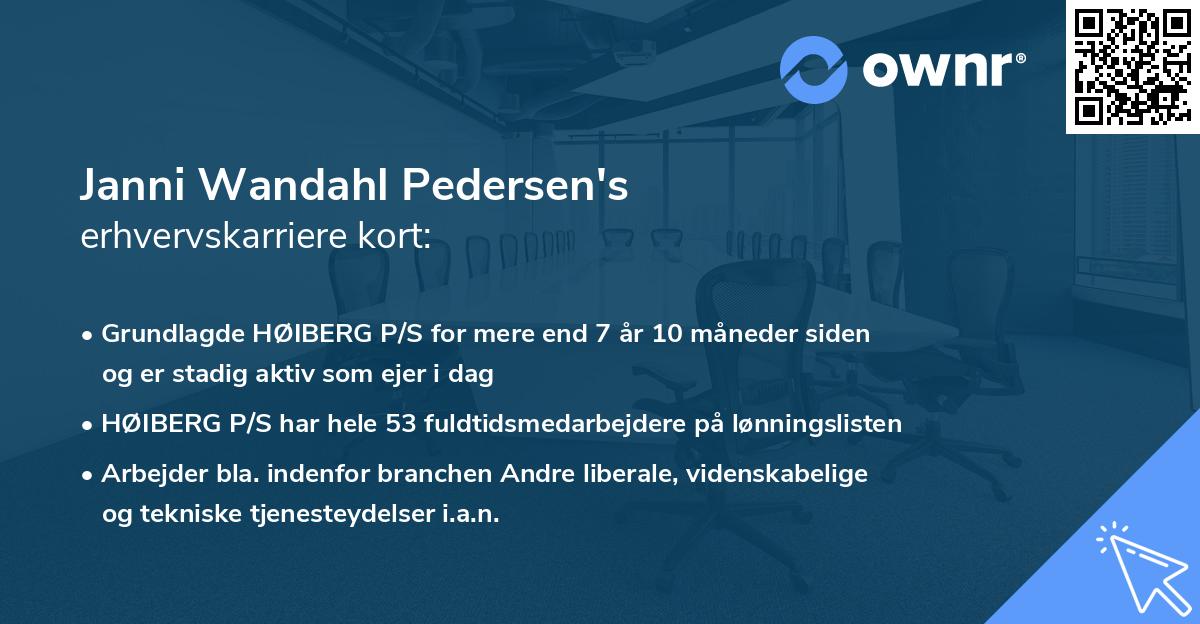 Janni Wandahl Pedersen's erhvervskarriere kort