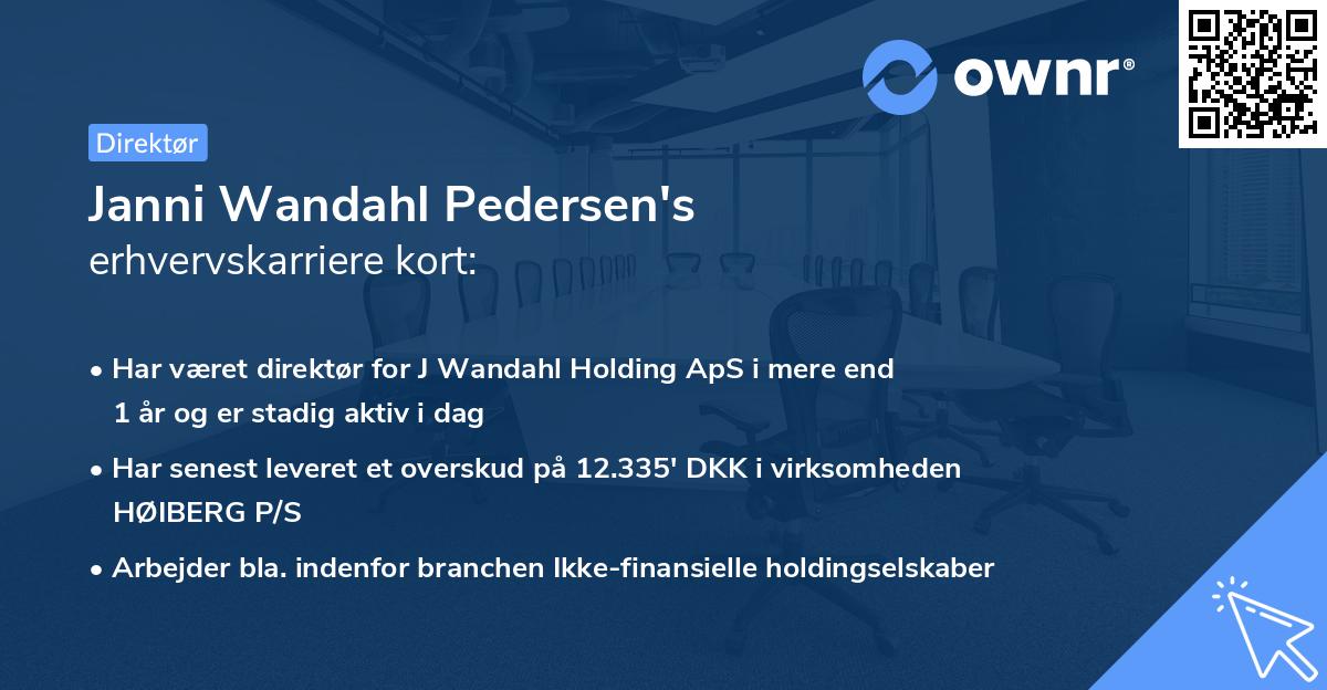 Janni Wandahl Pedersen's erhvervskarriere kort