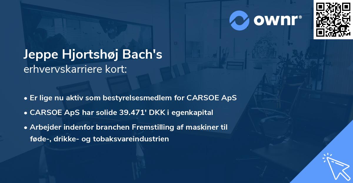 Jeppe Hjortshøj Bach's erhvervskarriere kort