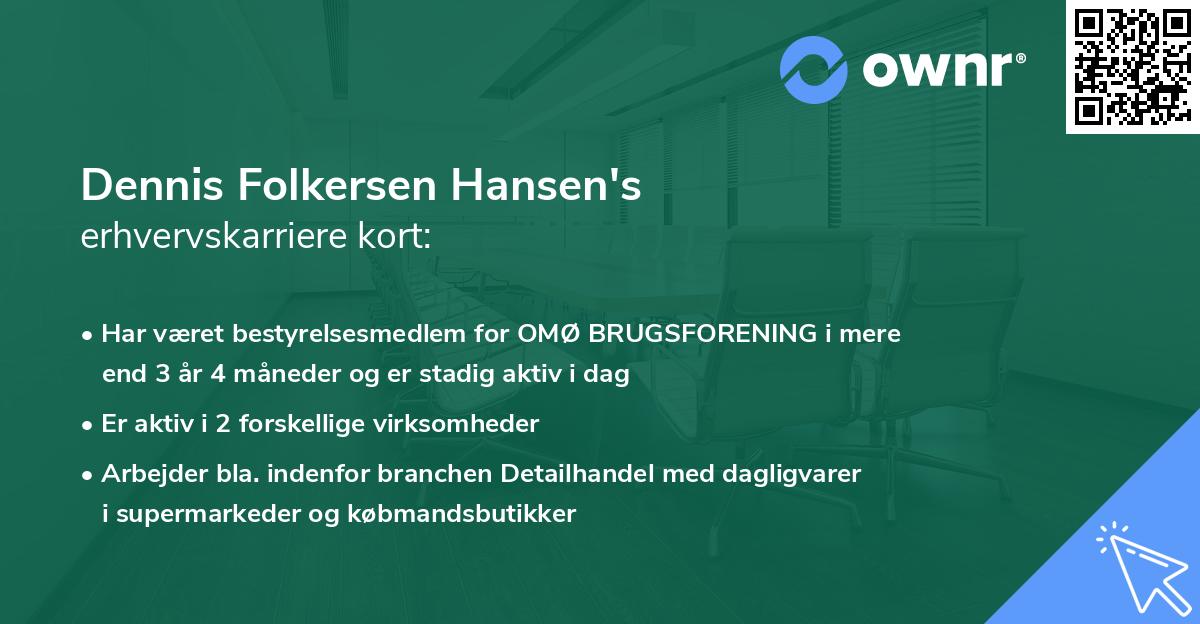 Dennis Folkersen Hansen's erhvervskarriere kort
