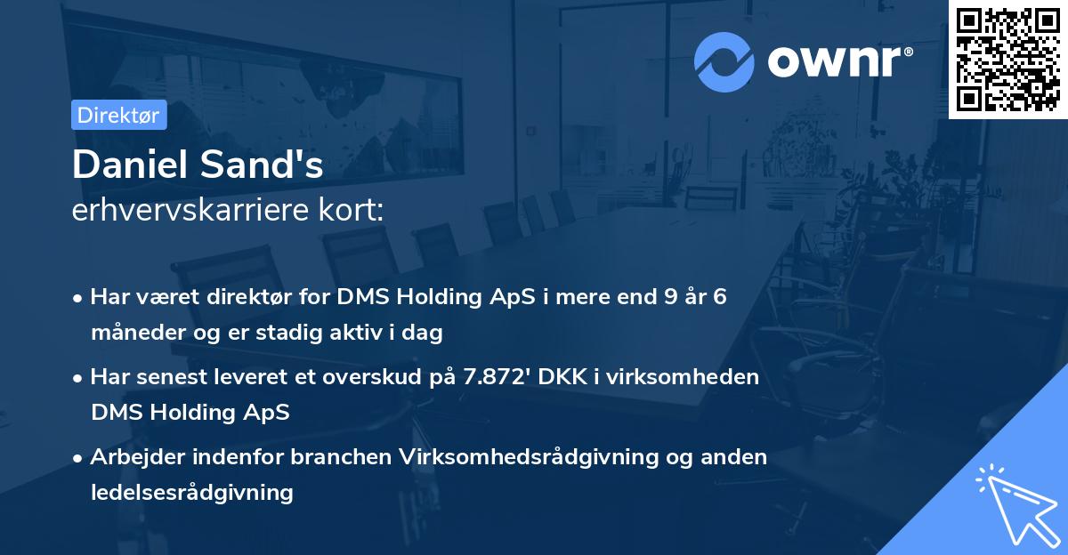 Daniel Sand's erhvervskarriere kort
