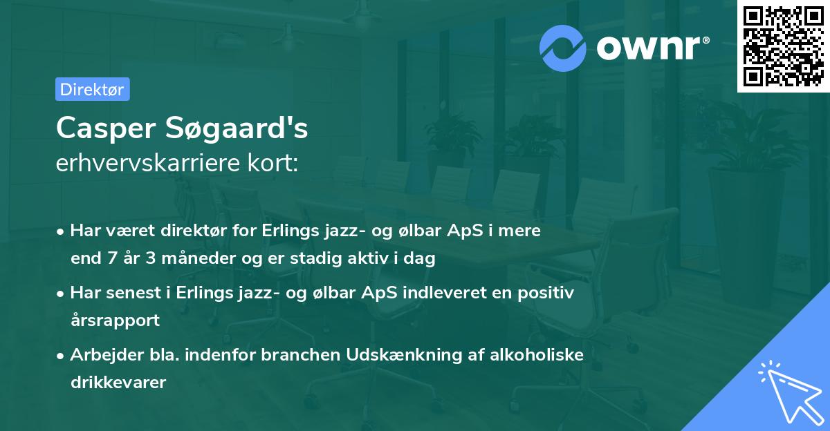 Casper Søgaard's erhvervskarriere kort