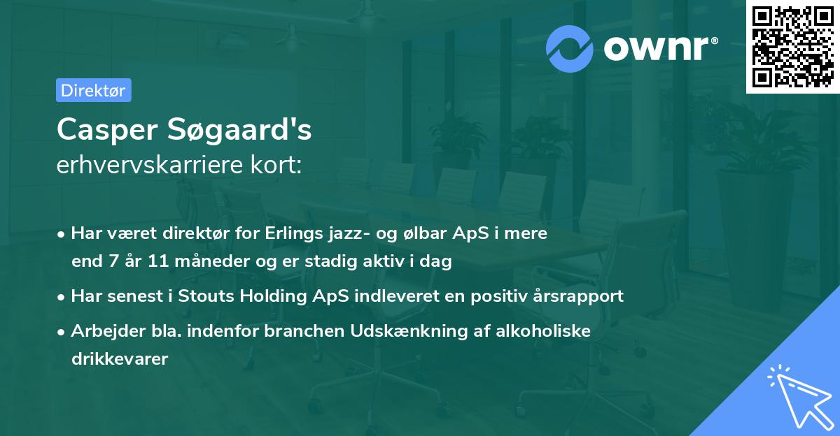 Casper Søgaard's erhvervskarriere kort