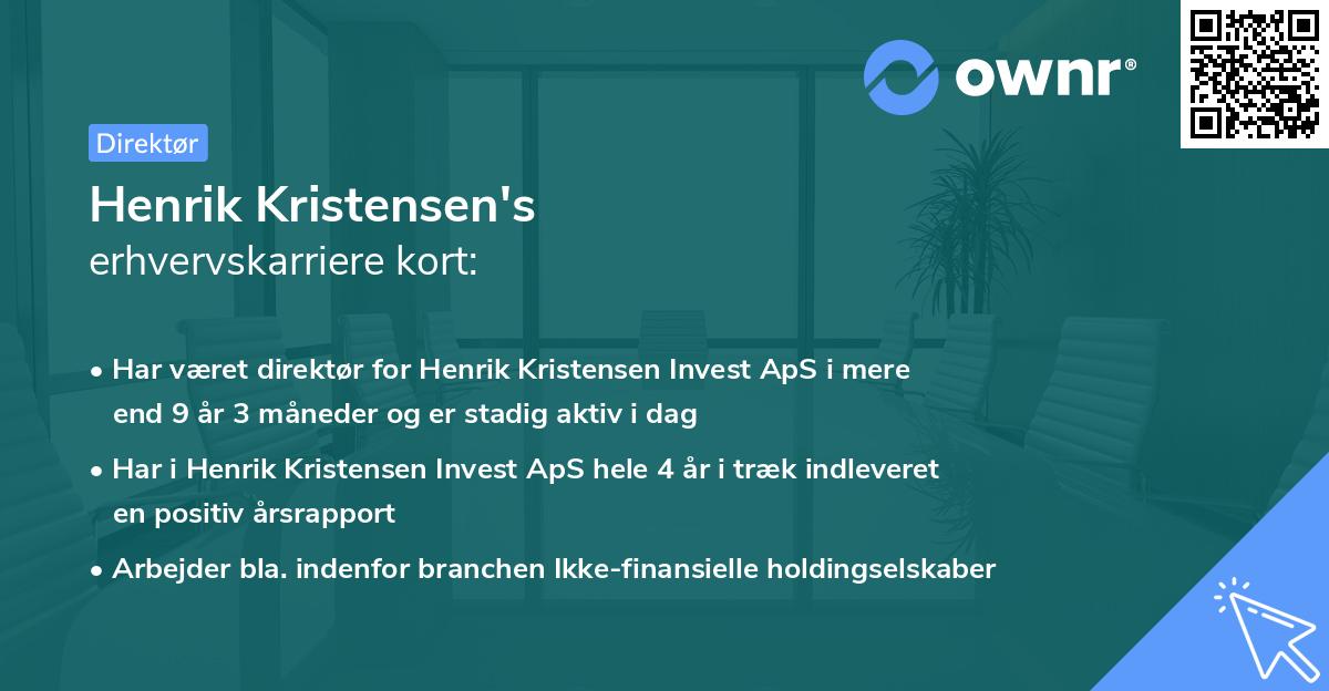 Henrik Kristensen's erhvervskarriere kort