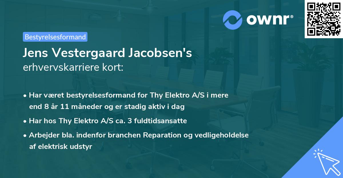 Jens Vestergaard Jacobsen's erhvervskarriere kort