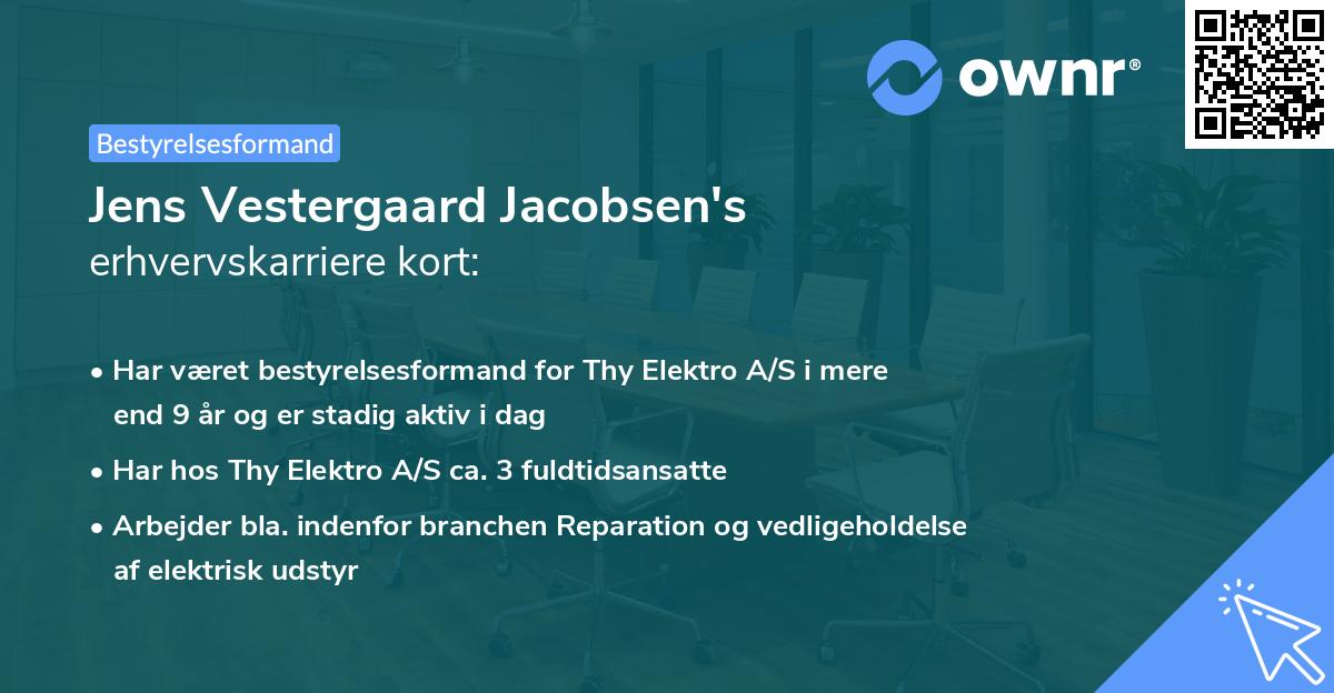 Jens Vestergaard Jacobsen's erhvervskarriere kort