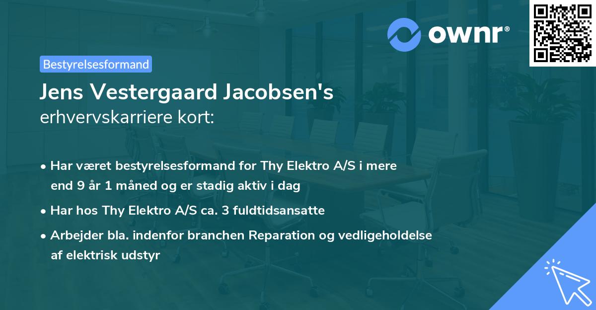 Jens Vestergaard Jacobsen's erhvervskarriere kort