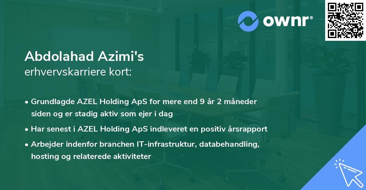 Abdolahad Azimi's erhvervskarriere kort