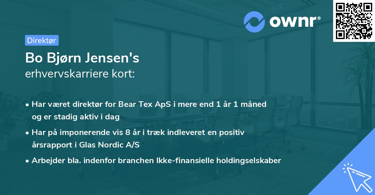 Bo Bjørn Jensen's erhvervskarriere kort