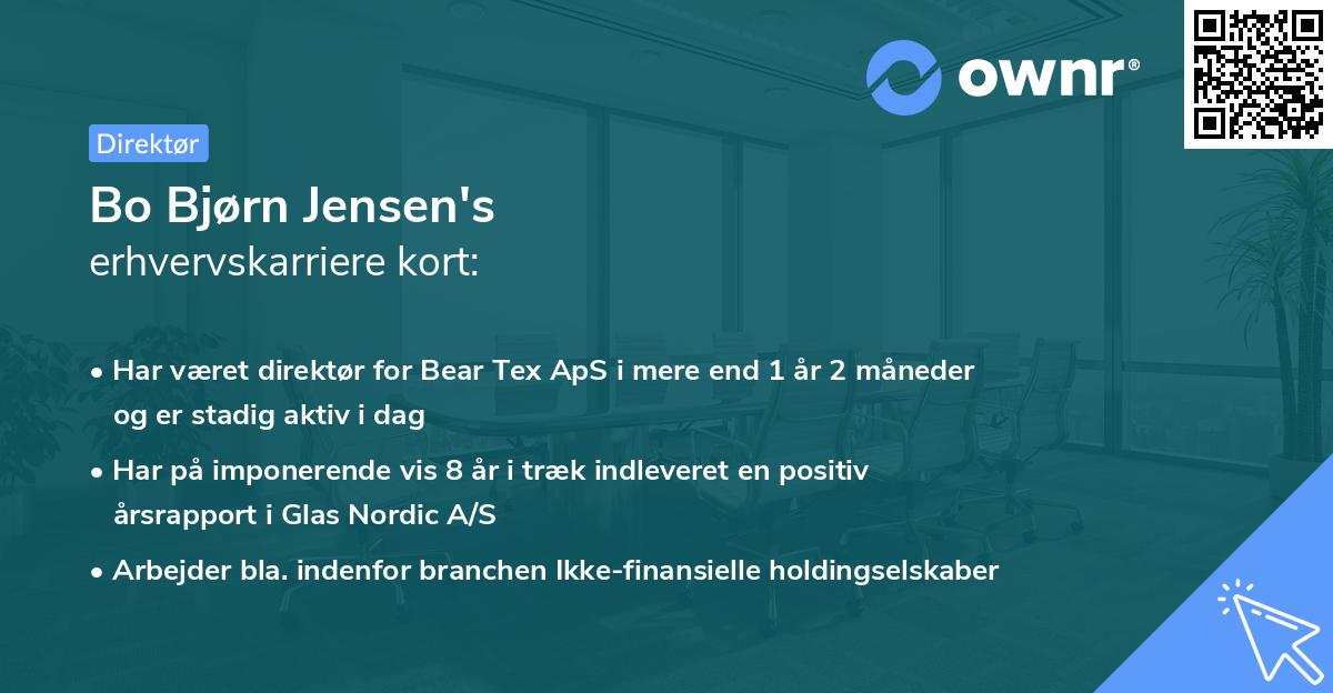 Bo Bjørn Jensen's erhvervskarriere kort