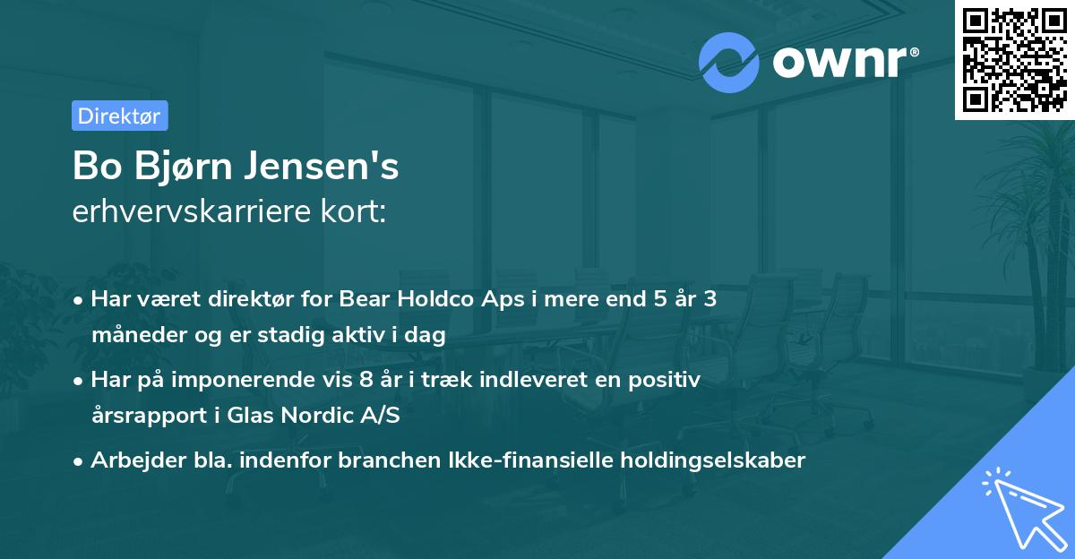 Bo Bjørn Jensen's erhvervskarriere kort