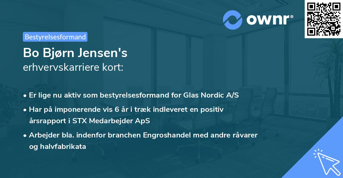 Bo Bjørn Jensen's erhvervskarriere kort