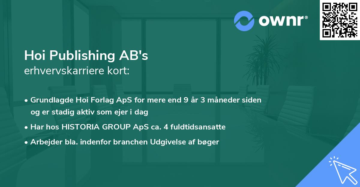 Hoi Publishing AB's erhvervskarriere kort