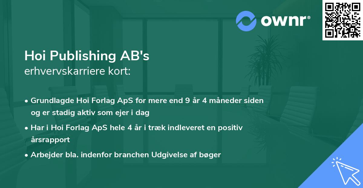 Hoi Publishing AB's erhvervskarriere kort