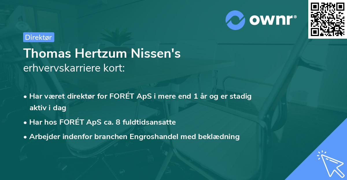 Thomas Hertzum Nissen's erhvervskarriere kort