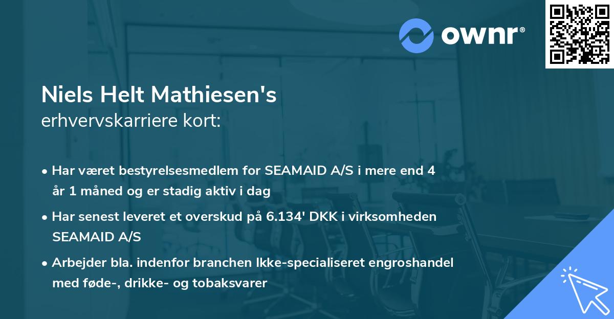 Niels Helt Mathiesen's erhvervskarriere kort