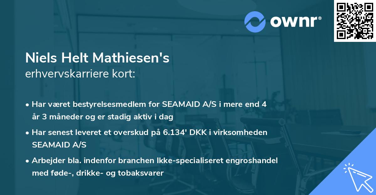 Niels Helt Mathiesen's erhvervskarriere kort