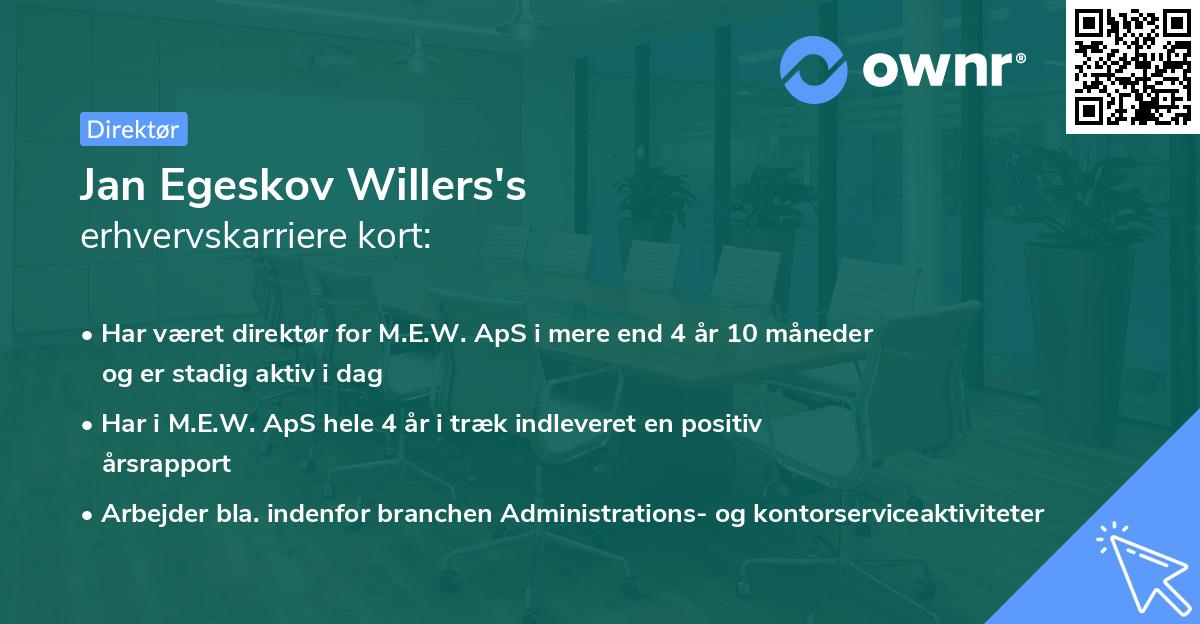 Jan Egeskov Willers's erhvervskarriere kort