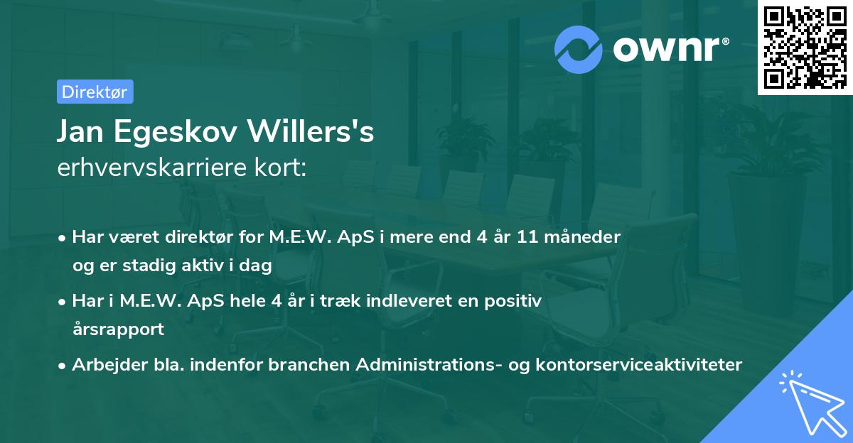 Jan Egeskov Willers's erhvervskarriere kort