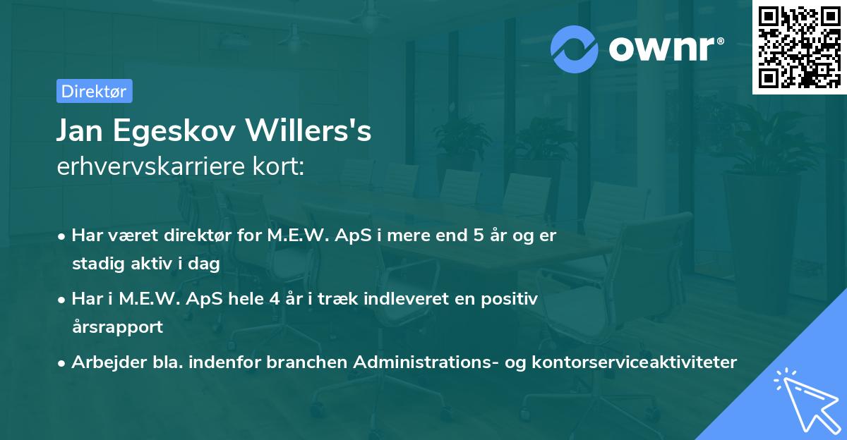 Jan Egeskov Willers's erhvervskarriere kort
